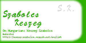 szabolcs keszeg business card